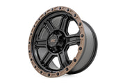 Rough Country 79 Series Wheel | One-Piece | Semi Gloss Black w/Bronze Ring | 15x8 | 5x5.5 | -19mm
