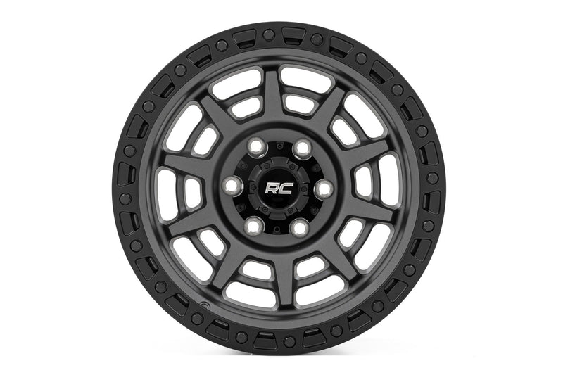 Rough Country 85 Series Wheel | Simulated Beadlock | Gunmetal Gray/Black | 17x9 | 6x5.5 |+25mm