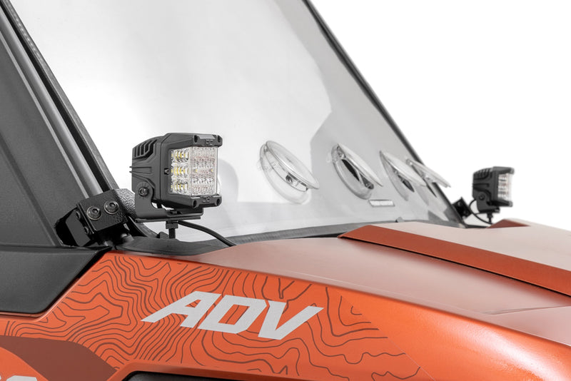 LED Light Kit | Front Mount | 2" Black Pair | Amber DRL | Polaris XPEDITION ADV 5