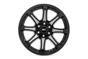 Rough Country 81 Series Wheel | One-Piece | Semi Gloss Black w/machined spokes | 20x10 | 6x5.5 | -19