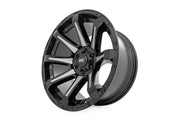 Rough Country 81 Series Wheel | One-Piece | Semi Gloss Black w/machined spokes | 20x9 | 5x150 | +18m