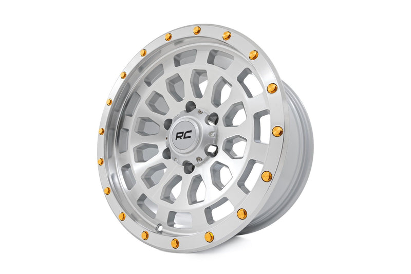 Rough Country 87 Series Wheel | Simulated Beadlock | Full Machine | 17x8.5 | 5x5 | +0mm