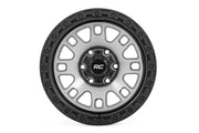 Rough Country 82 Series Wheel | One-Piece | Machined Semi Gloss Black | 15x8 | 5x4.5 | -19mm