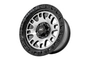 Rough Country 82 Series Wheel | One-Piece | Machined Semi Gloss Black | 17x9 | 5x4.5 | -12mm