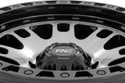 Rough Country 82 Series Wheel | One-Piece | Machined Semi Gloss Black | 17x9 | 5x4.5 | -12mm