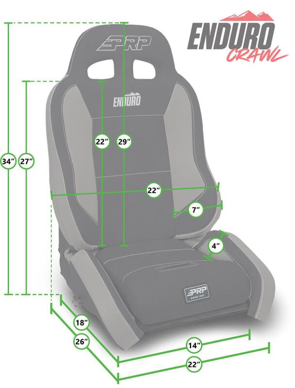 PRP EnduroCrawl Reclining Suspension Seat - Black/Purple Vinyl - Passenger