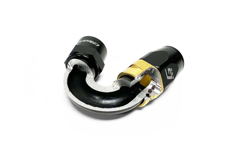 GReddy AN08 180 DEGREE HOSE END SWIVEL BLACK/GOLD ANODIZED