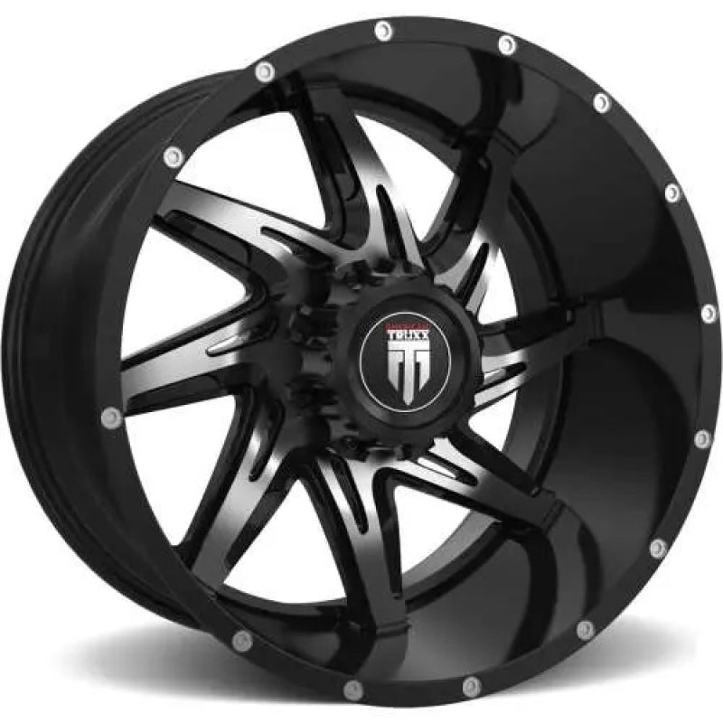 American Truxx AT183 Spyder 22x14 / 8x180 BP / -76mm Offset / 125.2mm Hub Gloss Black Machined Wheel