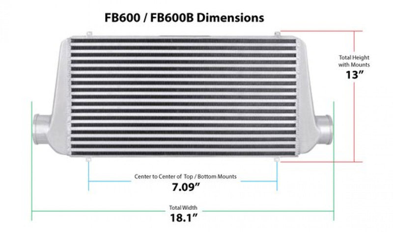 Frostbite Air To Air Intercooler Universal Fit 11 in. x 12 in. x 3 in. Core