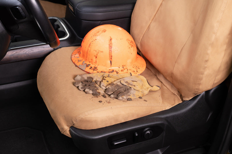 Covercraft 18-22 Dodge Ram ProMaster Polycotton SeatSaver Custom Front Row Seat Covers-Tan