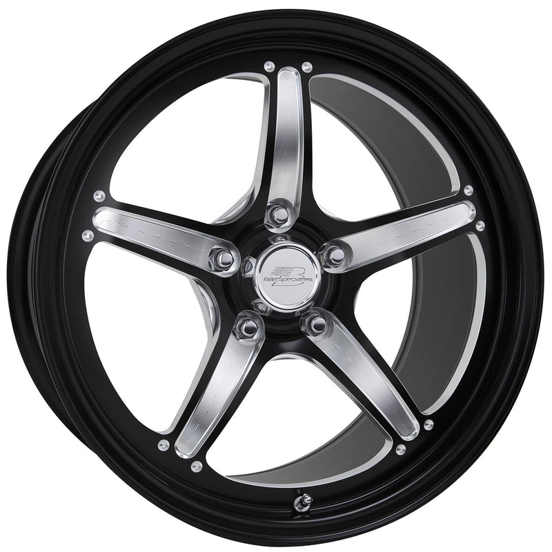 Billet Specialties Street Lite Monoblock Drag Pack Black Powdercoated Wheels 17x10, 5 x 120mm Bolt Circle, 6.950 in. BS