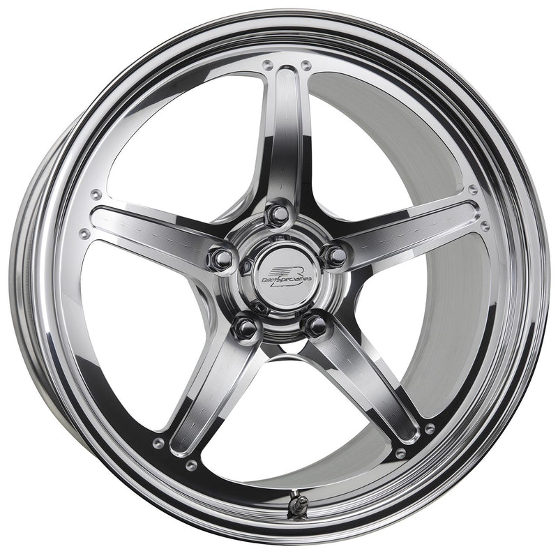 Billet Specialties Street Lite Monoblock Drag Pack Polished Wheels 17x10, 5 x 120mm Bolt Circle, 6.950 in. BS