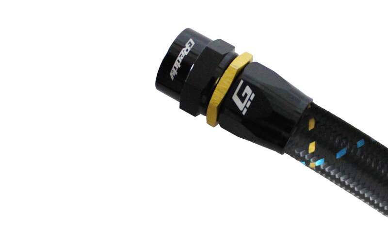 GReddy AN16 STRAIGHT HOSE END BLACK/GOLD ANODIZED