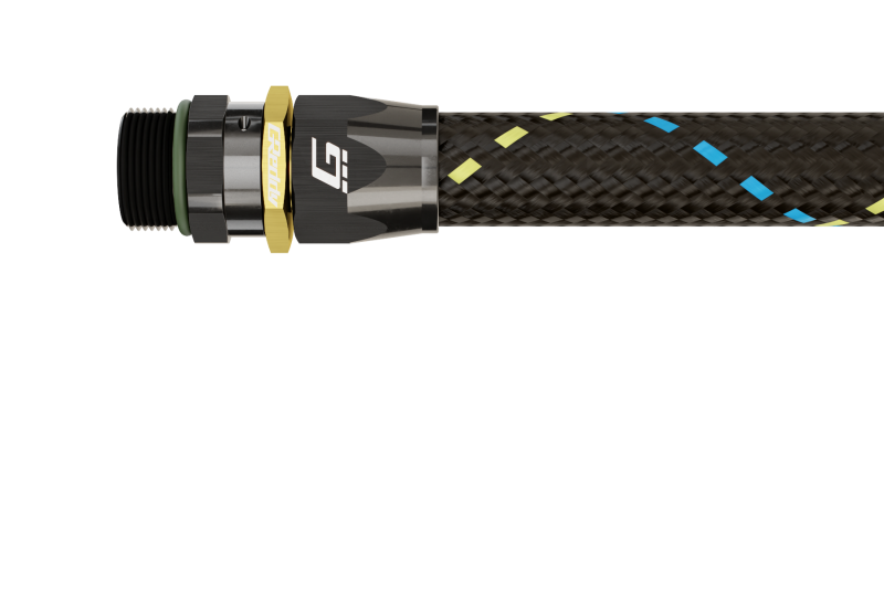 GReddy AN06 STRAIGHT ORB MALE BLACK/GOLD ANODIZED