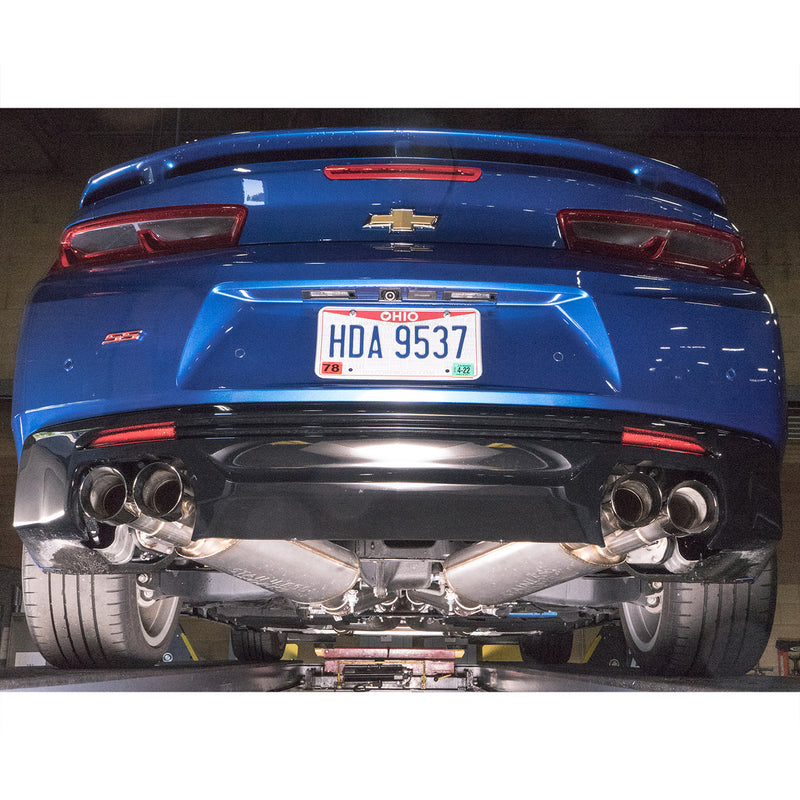 Stainless Works 2016+ Chevy Camaro SS 3in Redline Factory Connect Axle Back w/Valve & 4in Quad Tips