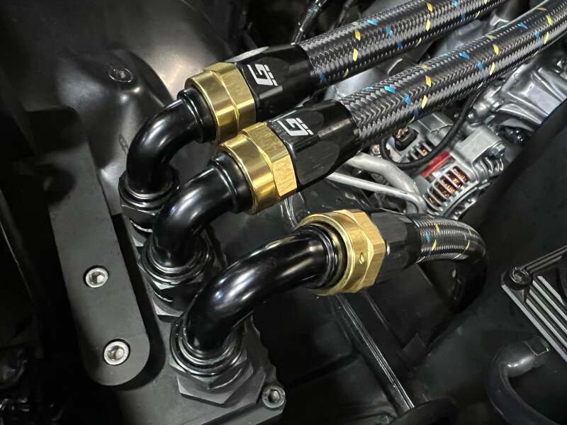 GReddy AN04 90 DEGREE HOSE END SWIVEL BLACK/GOLD ANODIZED