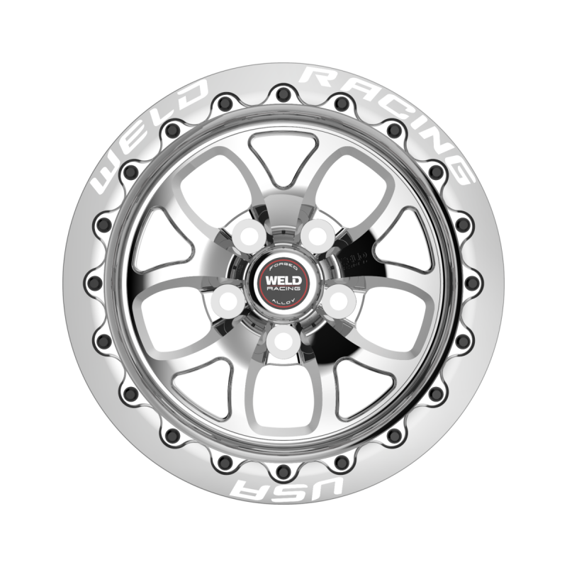Weld S76 Beadlock 15x10/5x120.65/7.5 BS/3.18 HB-Polished Center-Polished Shell-Black SBL MT Wheel