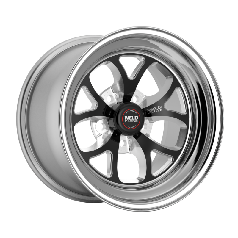 Weld S76 15x4 / 5x120 / 2.5 BS / 3.18 HB - Black Center - Polished Shell - Non-BL Wheel