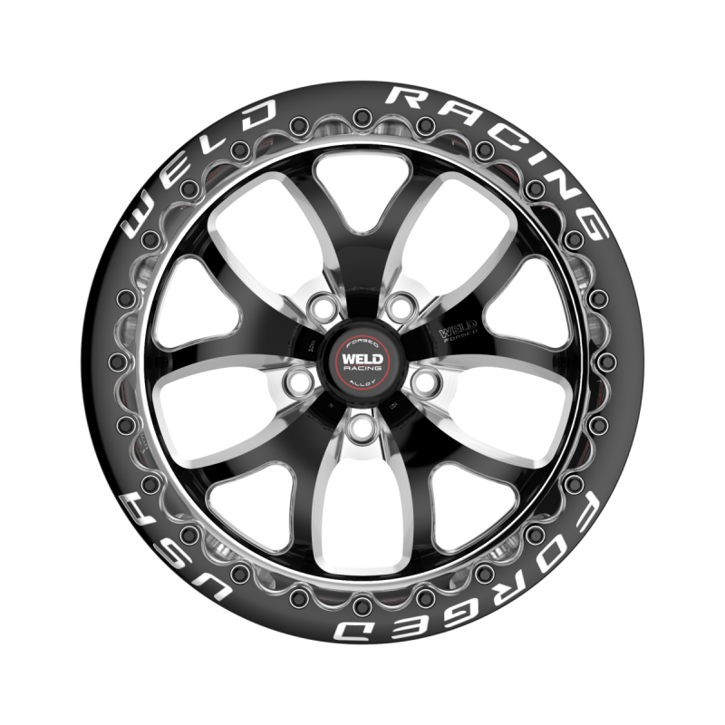 Weld S76 Beadlock 17x10.5/5x112/7.3 BS/3.18 HB - Black Center - Polished Shell - Black SBL Wheel