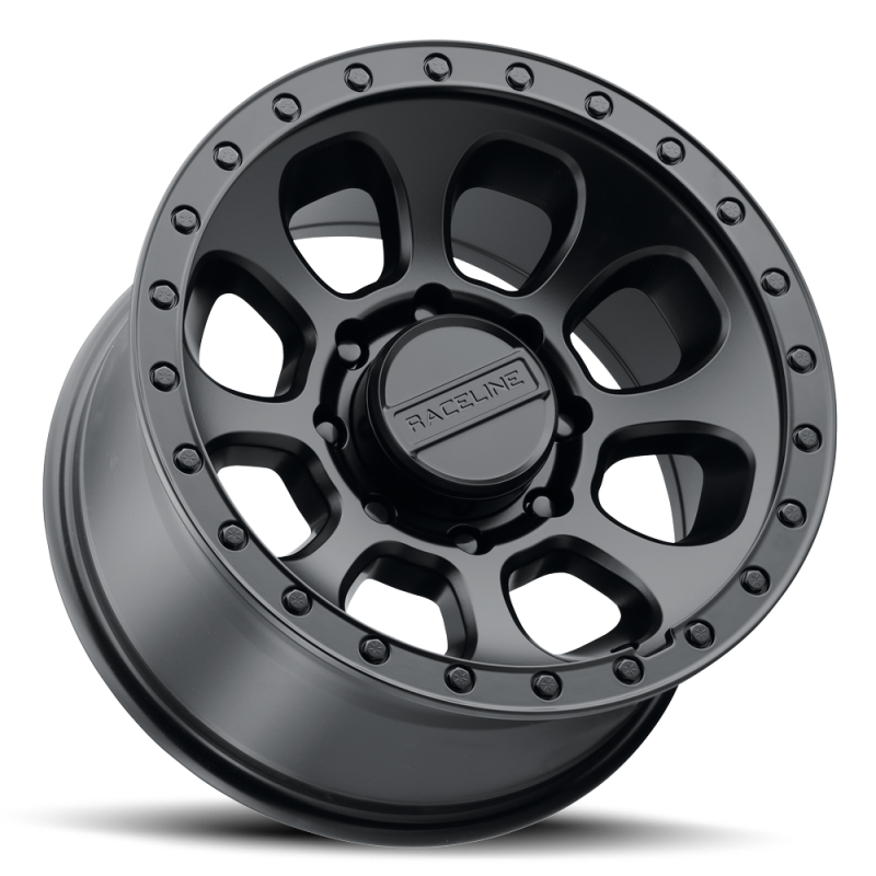 Raceline 961B Bolt 17x9in / 8x180 BP / -12mm Offset / 130.81mm Bore - Satin Black