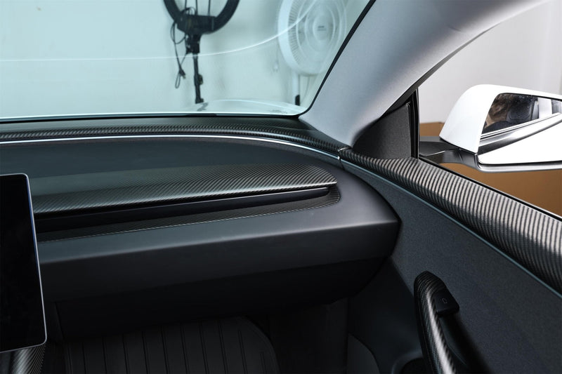 Dry Carbon Fiber Dash Cover Replacement for Tesla Model 3 Highland (Matte)