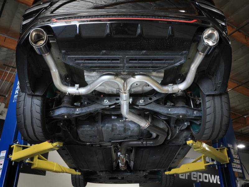 aFe Takeda 20-21 Kia Forte GT 1.6L (t) 3in to 2.5in SS Axle-Back Exhaust System w/ Carbon Fiber Tips