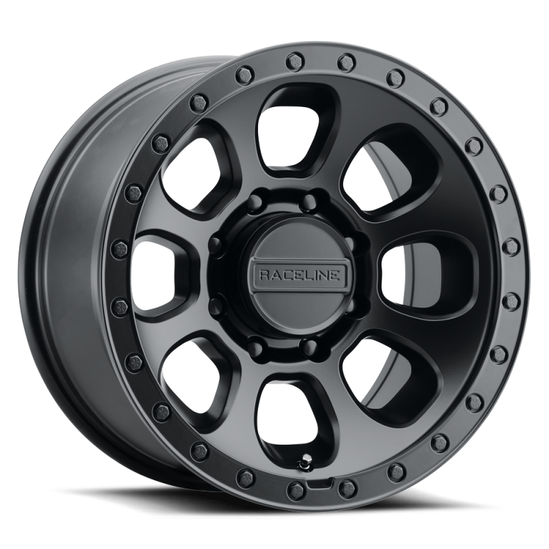 Raceline 961B Bolt 17x9in / 6x139.7 BP / -12mm Offset / 106.1mm Bore - Satin Black