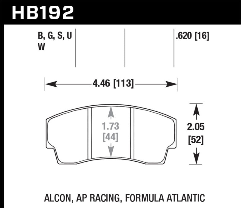 Hawk ER-1 Race Brake Pads for Compatible HB192 Calipers - HB192D.620
