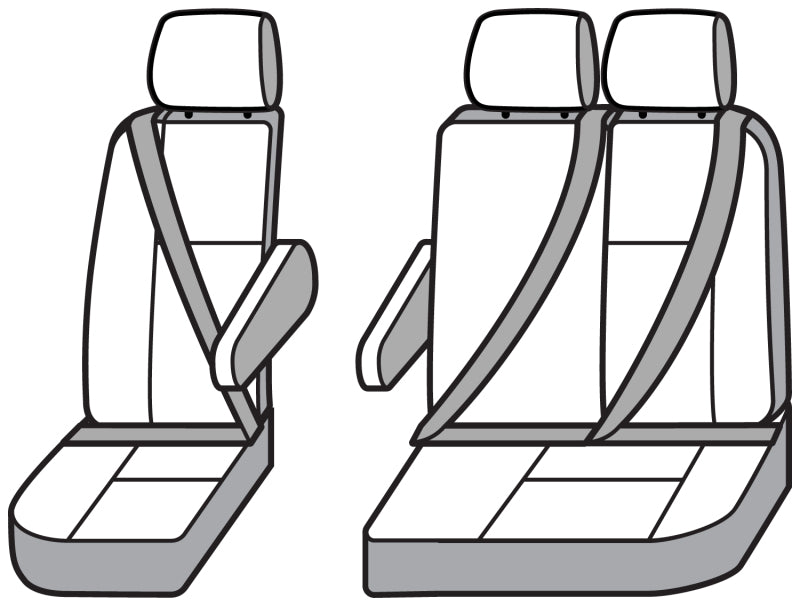 Covercraft 15-26 Ford Transit Polycotton SeatSaver Custom Third Row Seat Covers-Taupe