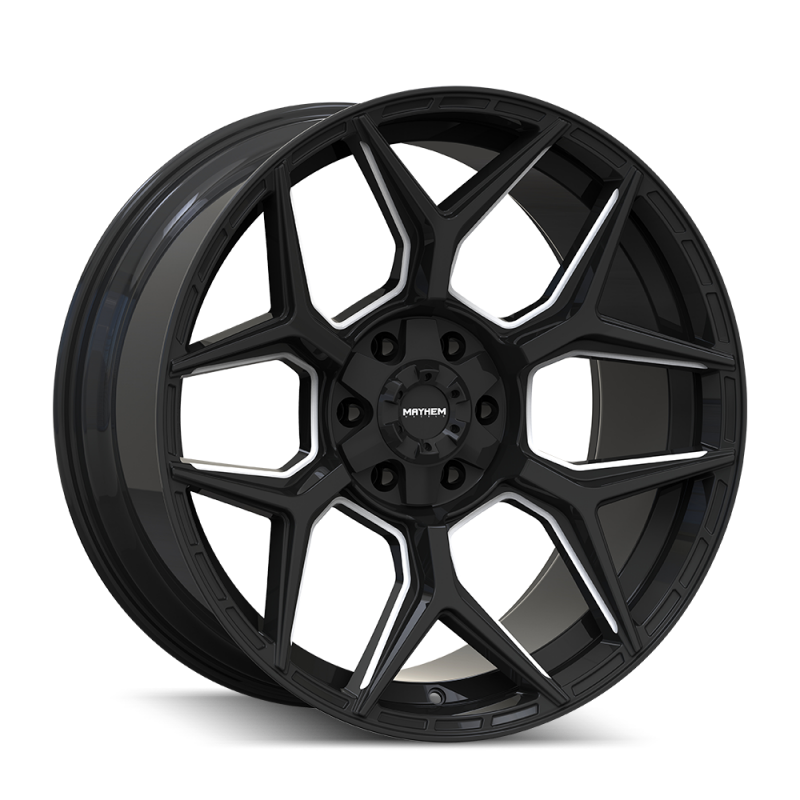 Mayhem Vanquish 8119 20X9 / 6x135/6x139.7 / 0mm Offset / 106.1mm  Hub - Gloss Black Milled