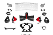 Eventuri C8 Stingray carbon intake installed under clear trunk panel
