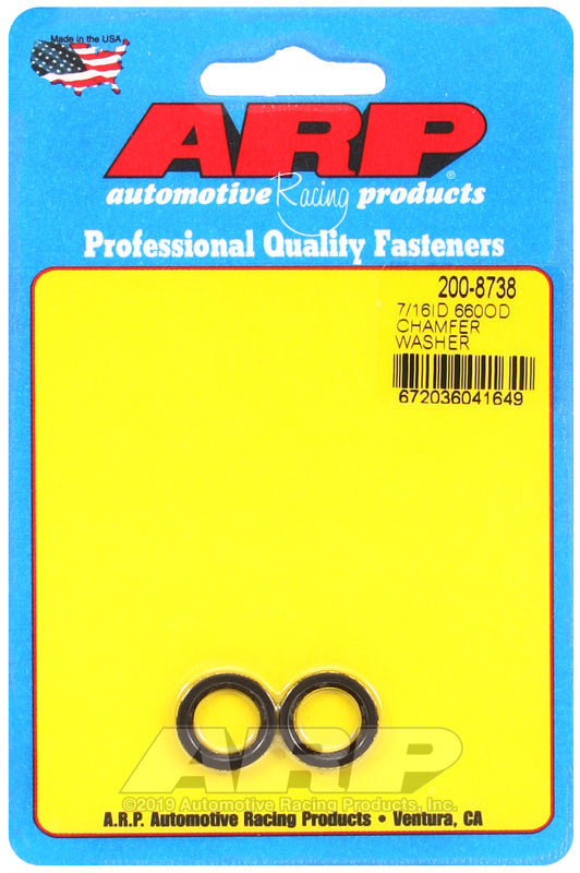 ARP 8740 Chrome Moly 7/16in x .660 x .120 Black Chamfer Washer - 2 Pack