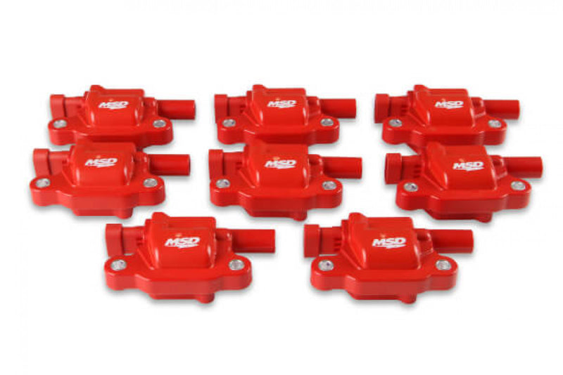 MSD Ignition Coil - GM LS Blaster Series - LS2/LS3/LS4/LS7/LS9 Engines - Red - 8-Pack