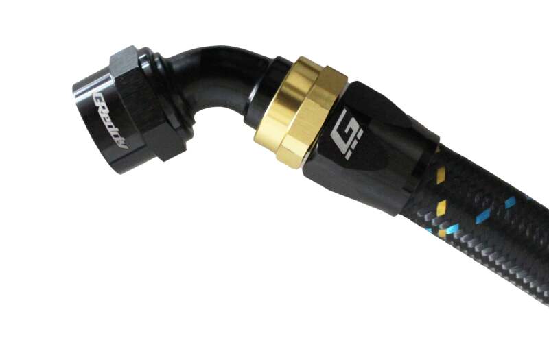 GReddy AN16 60 DEGREE HOSE END SWIVEL BLACK/GOLD ANODIZED