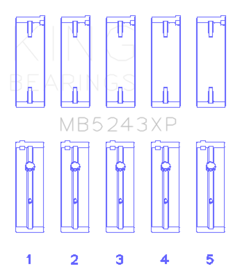 King Engine Bearings Nissan Sr20DE (Size +.026mm) Main Bearing Set