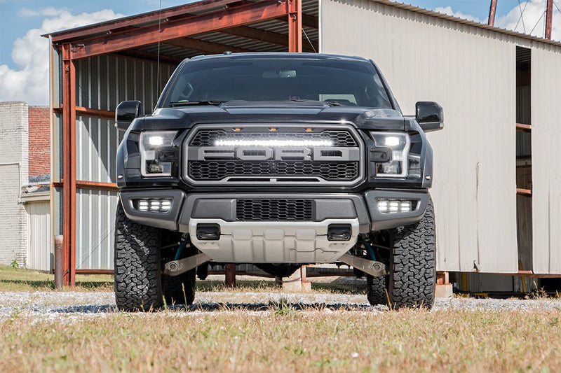 LED Light Kit | Fog Mount | Triple 2" Black Pair | Amber DRL | Ford Raptor (17-20)