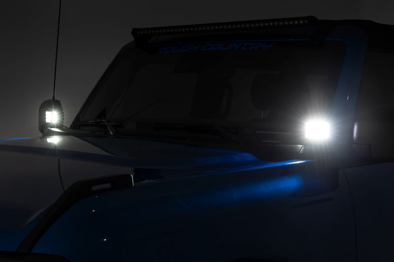 LED Light Kit | Ditch Mount | 2" Black Pair | Amber DRL | Ford Bronco (21-25)
