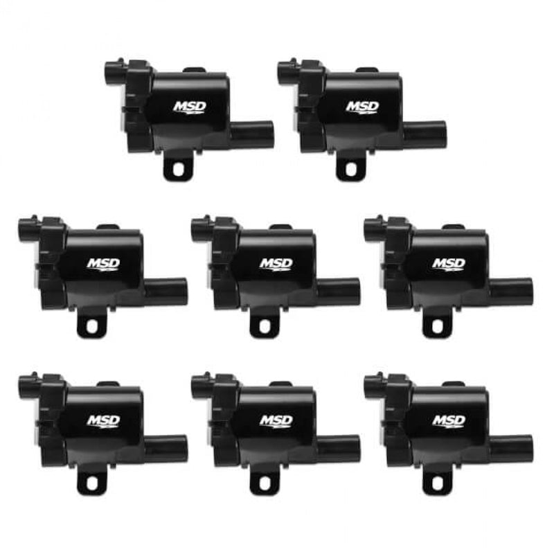 MSD Ignition Coil - GM LS Blaster Series - L-Series Truck Engine - Black - 8-Pack