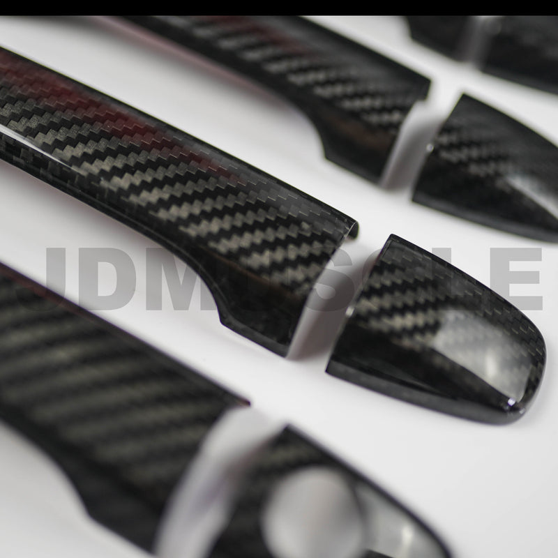 JDMuscle 15-21 WRX/STI Tanso Dry Carbon Fiber Door Handle Covers w/ Gloss Finish