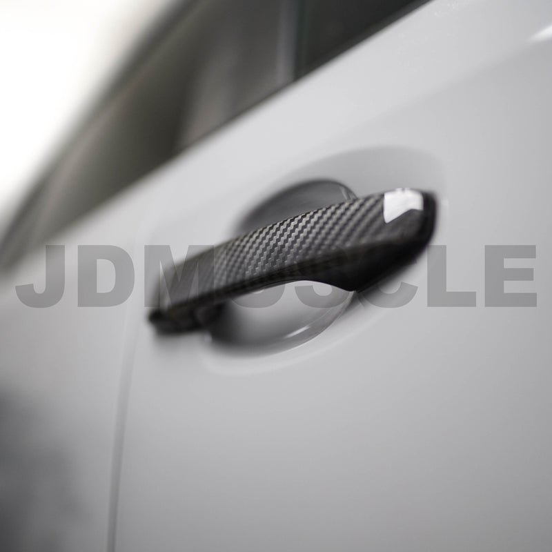 JDMuscle 15-21 WRX/STI Tanso Dry Carbon Fiber Door Handle Covers w/ Gloss Finish