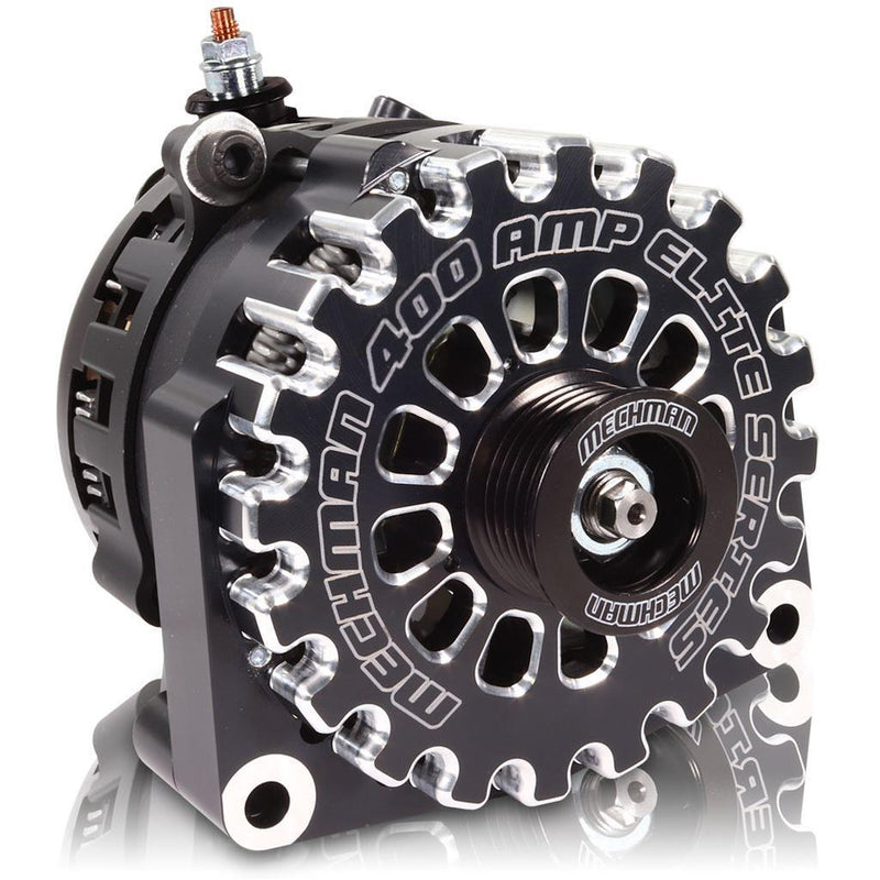 Mechman Elite Series Billet Alternators B14019400, 12 V, 400 amps, Anodized, Serpentine, Buick, Cadillac, Chevy, GMC, Hummer