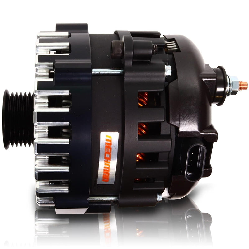 Mechman Elite Series Billet Alternators B8302370, 12 V, 370 amps, Anodized, Serpentine, Buick, Cadillac, Chevy, GMC, Hummer,
