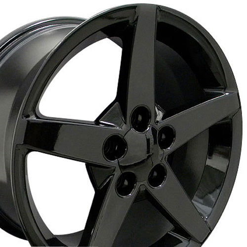 17" Replica Wheel CV06 Fits Chevrolet Corvette - C6 Rim 17x9.5 Black Wheel