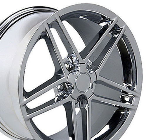 18" Replica Wheel CV07A Fits Chevrolet Corvette - C6 Z06 Rim 18x10.5 Chrome Wheel