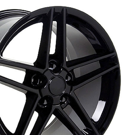 18" Replica Wheel CV07A Fits Chevrolet Corvette - C6 Z06 Rim 18x9.5 Black Wheel