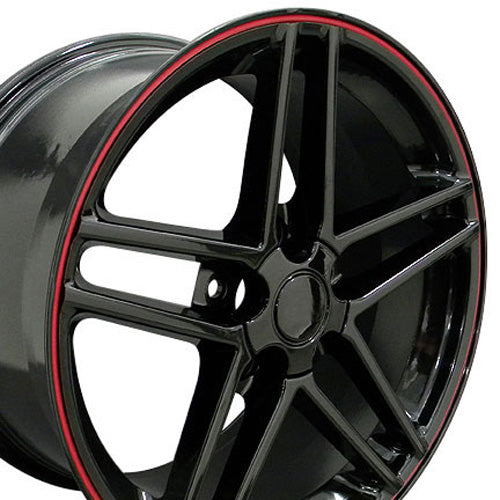18" Replica Wheel CV07A Fits Chevrolet Corvette - C6 Z06 Rim 18x9.5 Redline Wheel