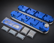 Open-box TooHighPsi LSX blue anodized billet valve covers pair with hardware
