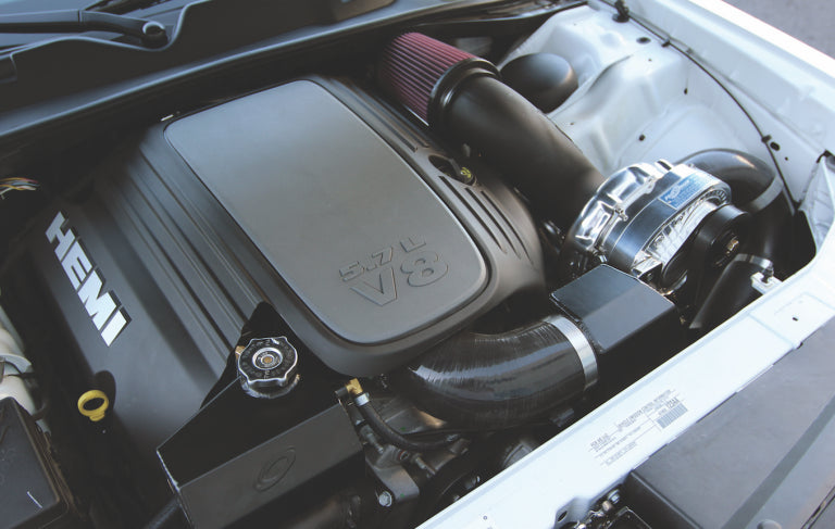 Dodge Charger 5.7L ProCharger underhood installation