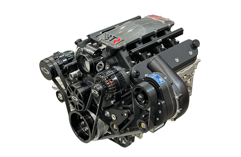 ProCharger LS serpentine accessory drive installed with supercharger