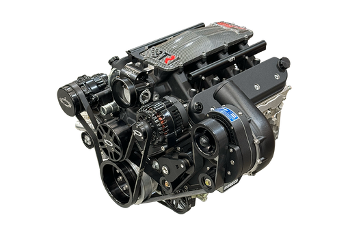 ProCharger LS serpentine accessory drive installed with supercharger